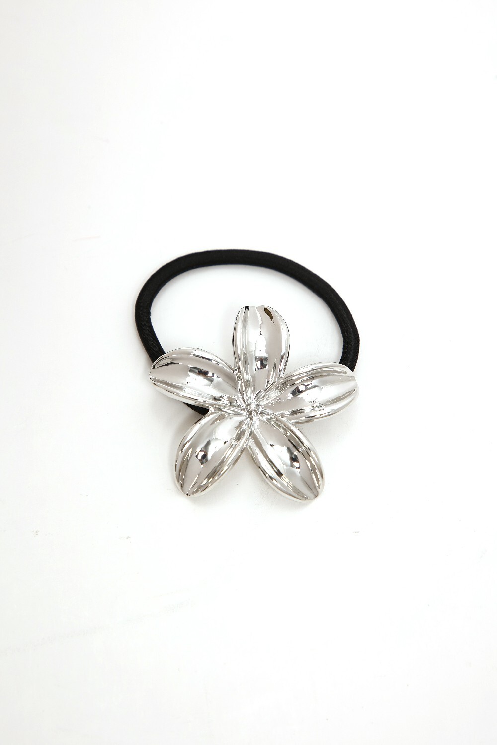Gomita De Pelo Flower Plateado