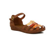Country Sandalia C/talon Cuero Y Capellada Tiras Cuero Telha-mix