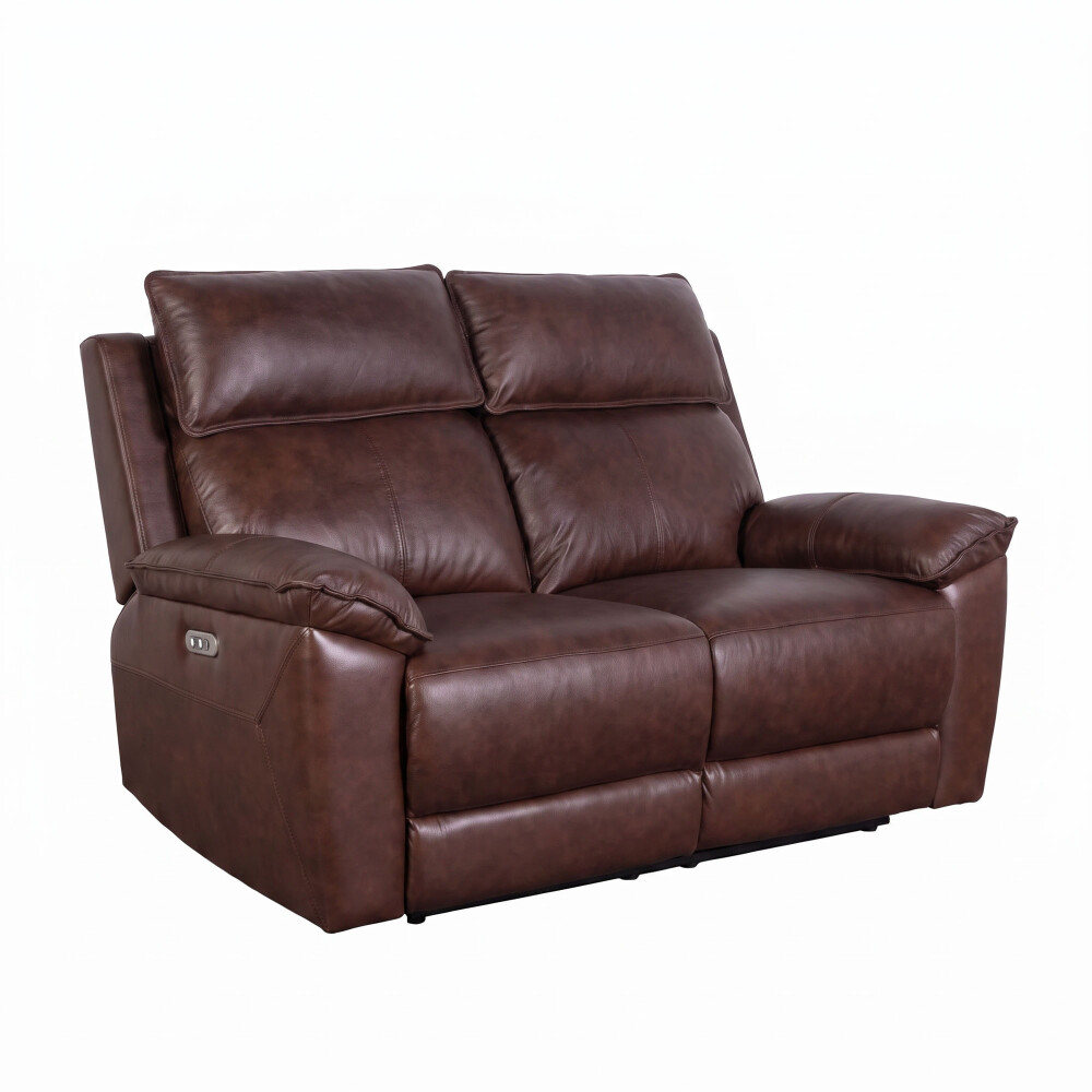 RECLINER ELÉCTRICO 2 CUERPOS CUERO-Y-SIMIL-CUERO MARRON JOSHUA