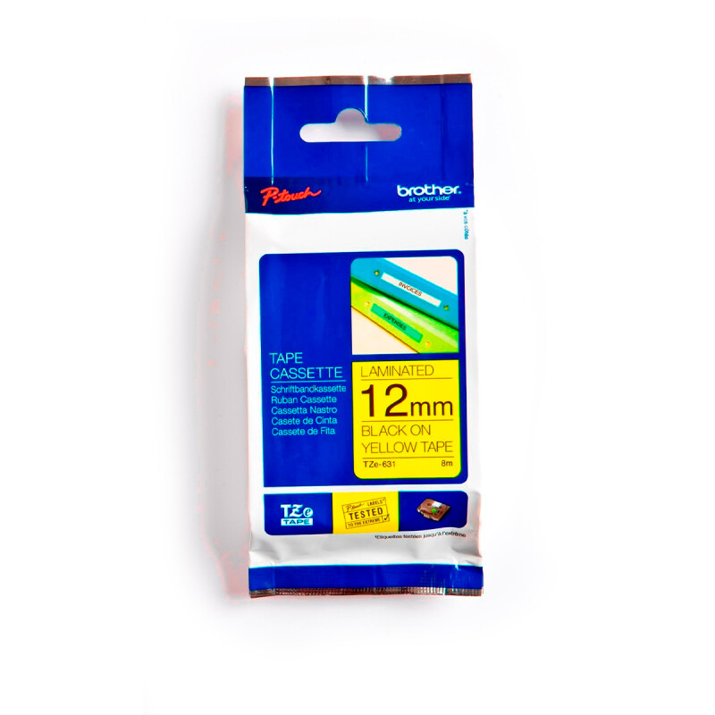 Cinta para Rotuladora Brother TZE-631 12mm Negro-Amarillo Cinta para Rotuladora Brother TZE-631 12mm Negro-Amarillo