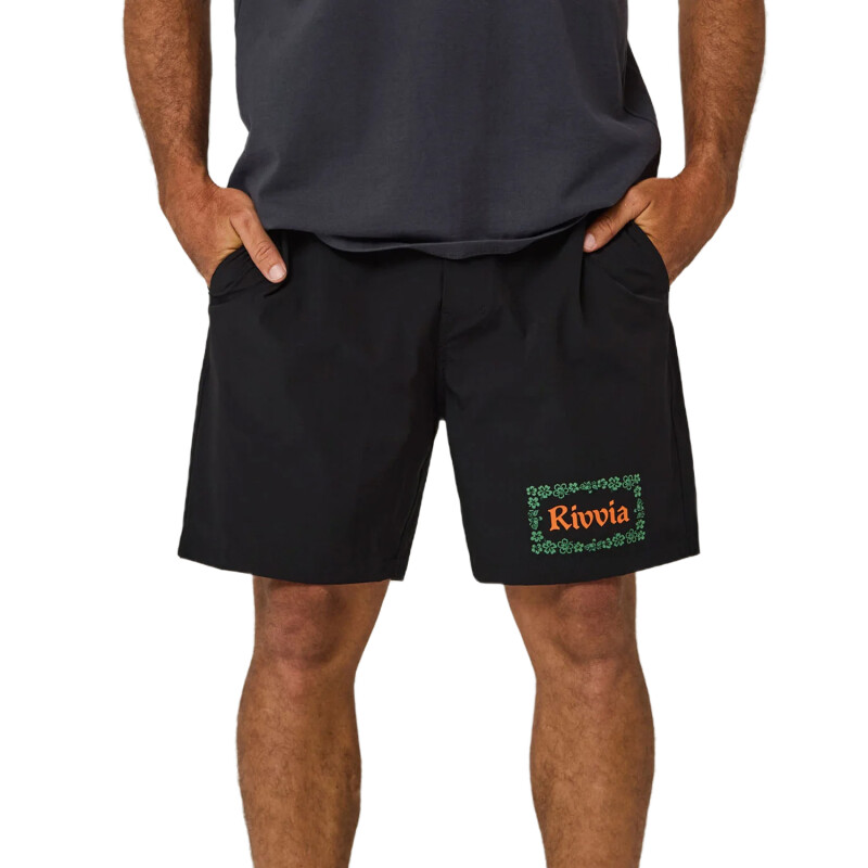 Boardshort Rivvia Daily Ride Wallflower - Negro Boardshort Rivvia Daily Ride Wallflower - Negro