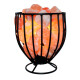 Lampara De Sal Luz Del Himalaya Soporte Metal Fanal Cesta! Naranja