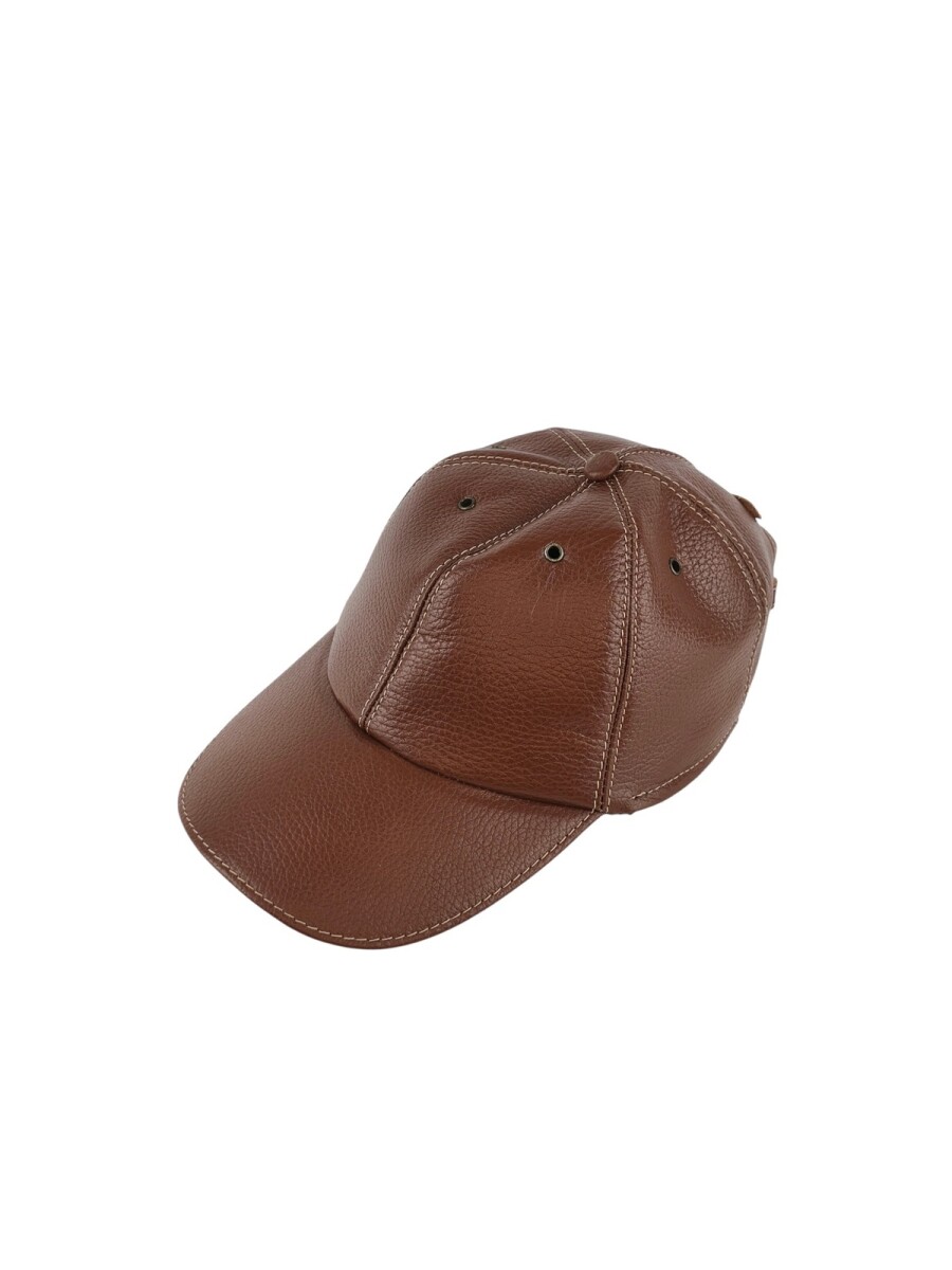 Gorra de cuero tipo beisbol - Marrón 