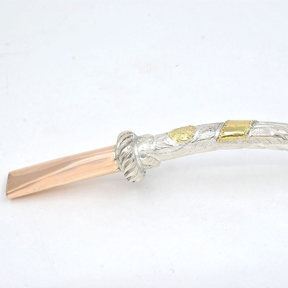 Bombilla en plata y oro gruesa con aplique para grabado Bombilla en plata y oro gruesa con aplique para grabado