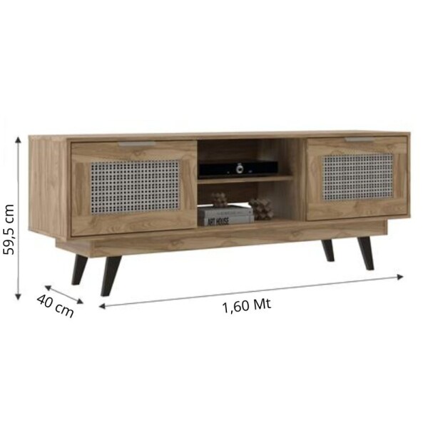 RACK 2 PUERTAS CON ESTANTES PARA TV - CARVALHO RACK 2 PUERTAS CON ESTANTES PARA TV - CARVALHO