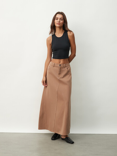 FALDA FLOR CAMEL