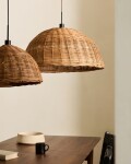 Pantalla para lámpara de techo Jornets de ratán con acabado natural Ø 80 cm Pantalla para lámpara de techo Jornets de ratán con acabado natural Ø 80 cm