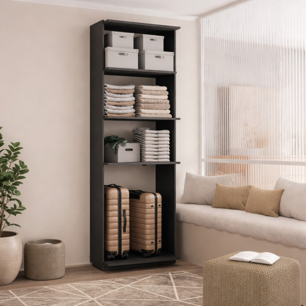 VESTIDOR TEMER SIN PUERTAS ESTANTES GUARDARROPA ARMARIO CLOSET PLACARD NEGRO
