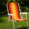 Silla Alta Aluminio Clásica A Rayas NARANJA