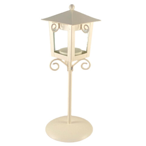 Farol Candelabro de Pie Blanco