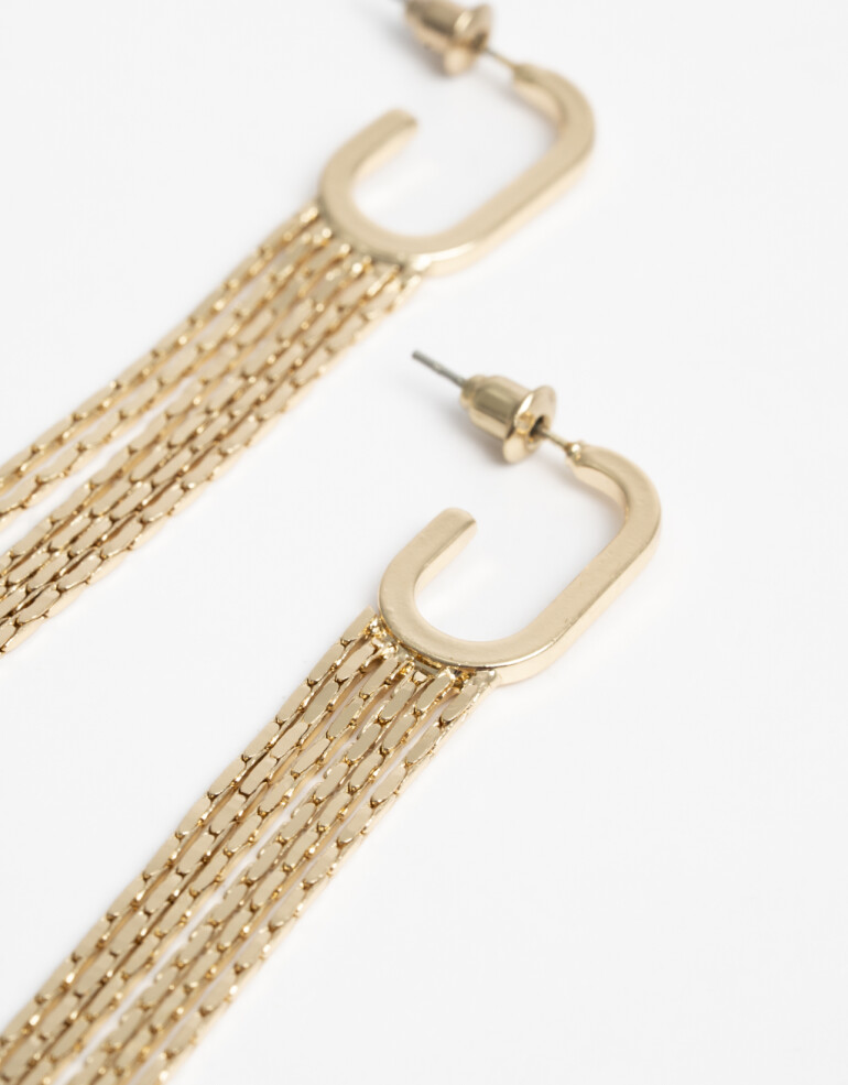 Aros Colgantes Largos Metal Aros Colgantes Largos Metal - Dorado