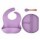 Set de Comida para Bebé con Babero Plato Cuchara en Silicona Lila