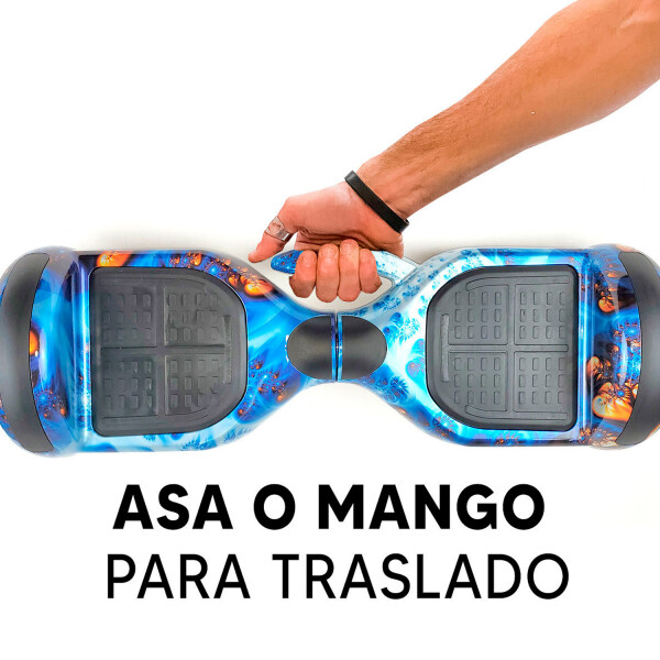 Combo De Skate Eléctrico 6.5" Con Luces Y Bluetooth + Asiento Para Hoverboard PK SKATE 6.5 GALAX AZUL NARA 21 +ASIENTO