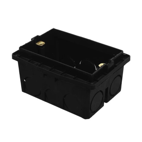CAJA LLANA 3 MOD AUTR C/GRAMPA (F) NEGRA Caja Llana 3 Módulos Autorroscante Con Grampa Negra