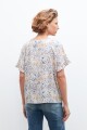 Blusa estampada con volados multicolor
