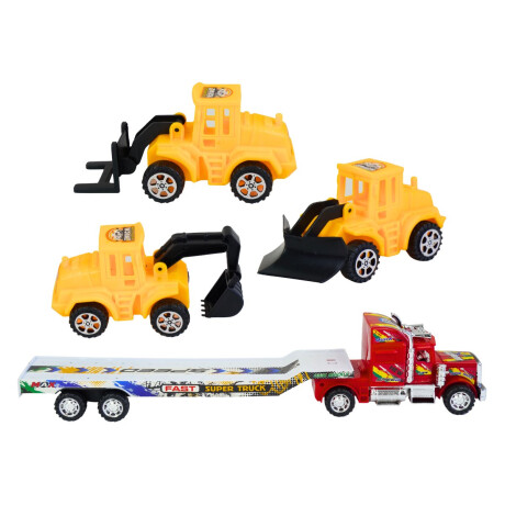 Camion cigueña 49cm con 3 maquinas de construccion Camion cigueña 49cm con 3 maquinas de construccion