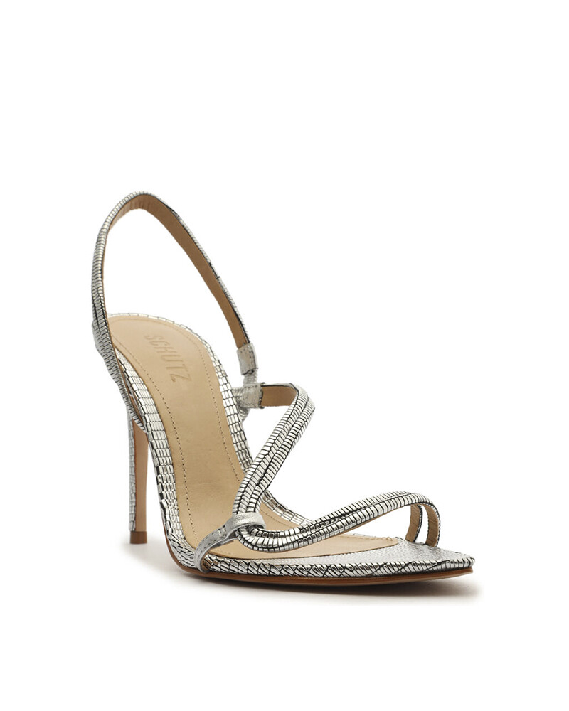 Sandalia Taco Alto Fino Plata U