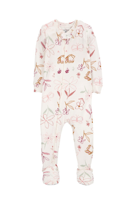 Pijama una pieza de viscosa Ecovero, con pie, diseño floral, línea Purelysoft Pijama una pieza de viscosa Ecovero, con pie, diseño floral, línea Purelysoft