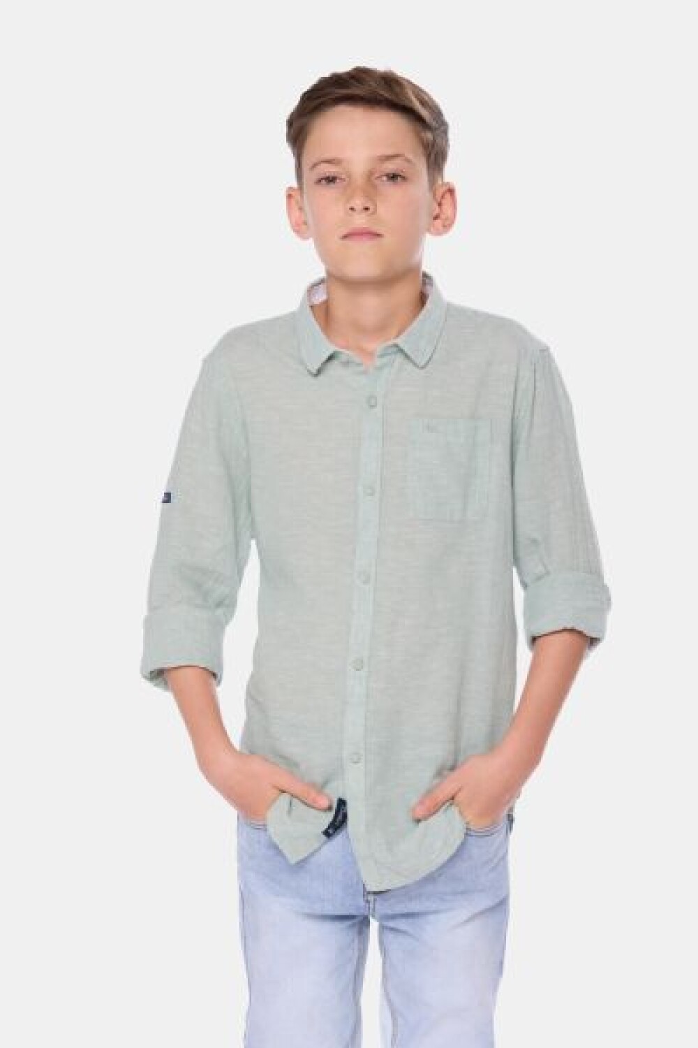 CAMISA DE LINO Menta