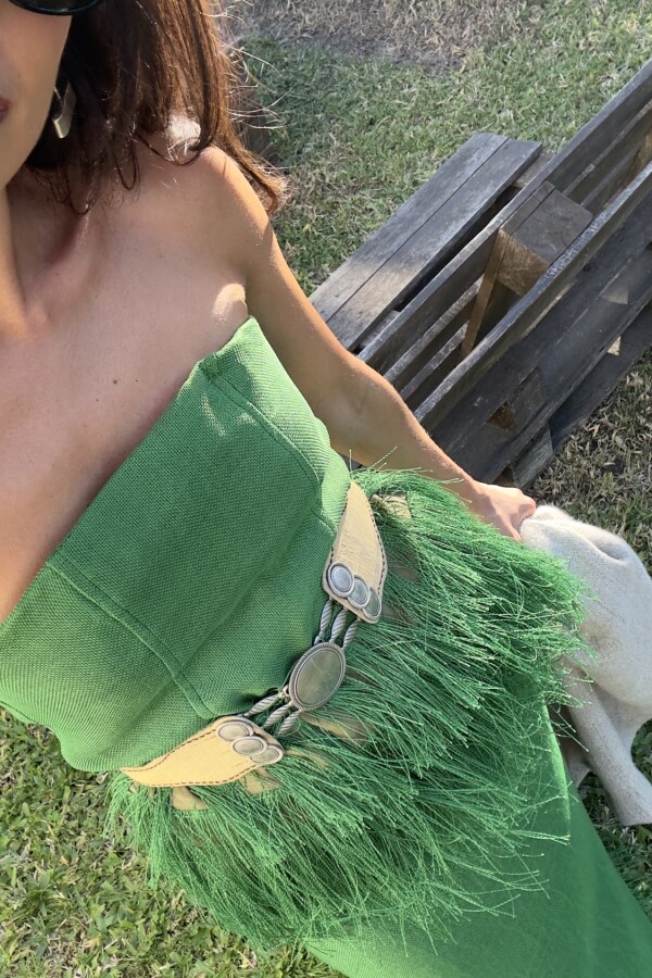 Exotic raphia corsset Verde Lechuga
