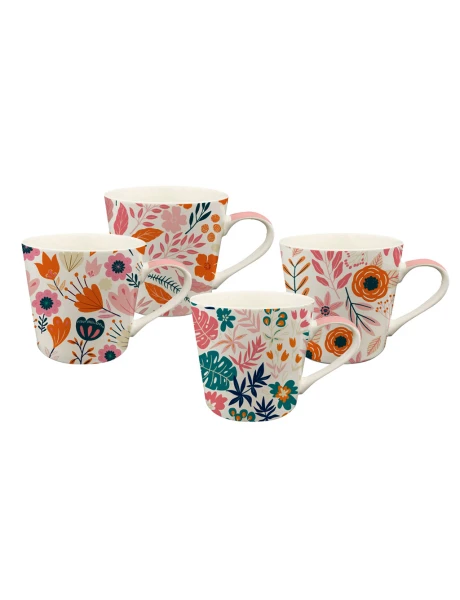 MUG RECTO 330ML FLORES NARANJA SURTIDO MUG RECTO 330ML FLORES NARANJA SURTIDO