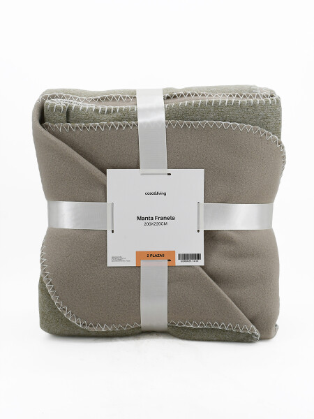 MANTA FRANELA 2 PLAZAS GRIS