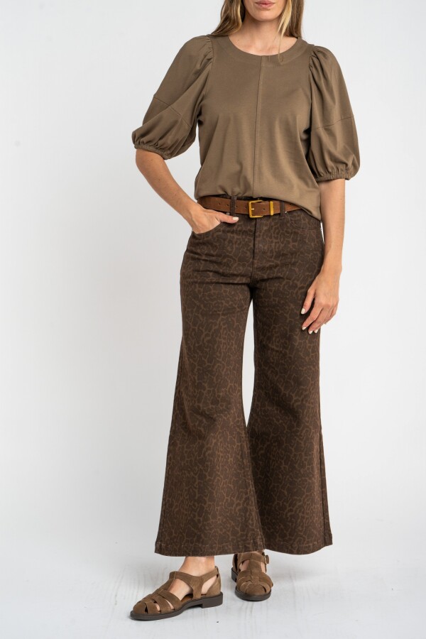 Remera Algodón Manga Globo Safari