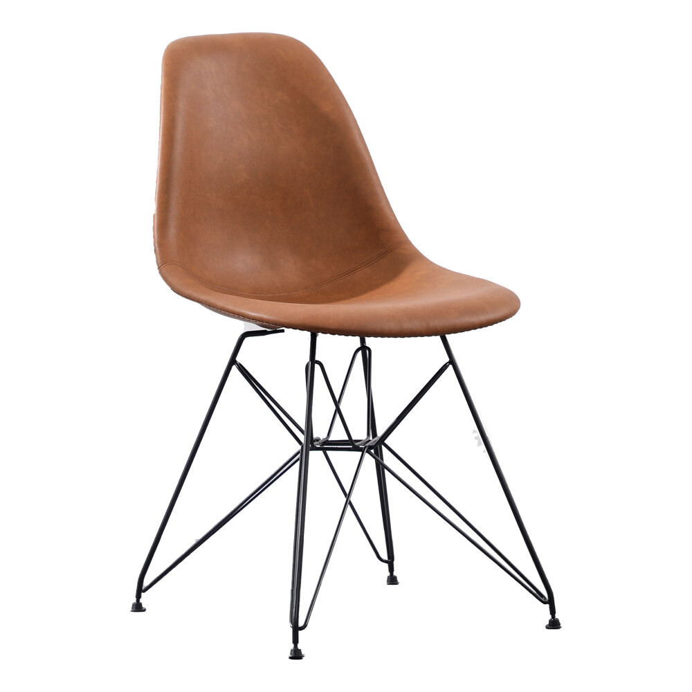 SILLA DE COMEDOR PU-Y-METAL MARRON ANTOLOGIA