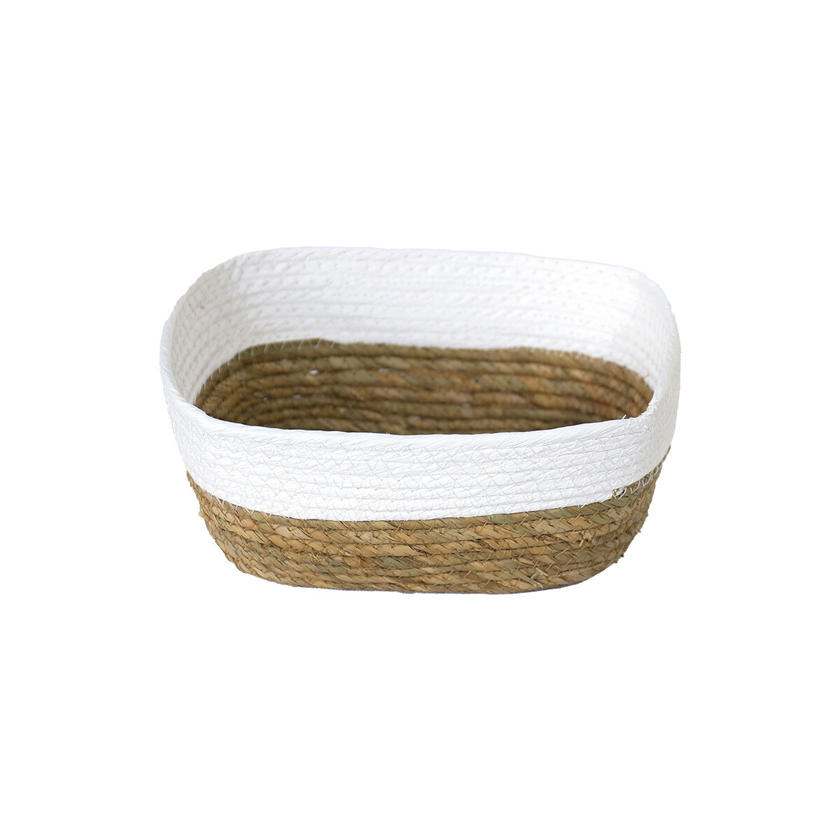 CESTO DE FIBRA NATURAL 24X20X10 CM BLANCO 