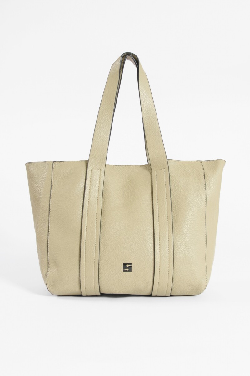 Shopper con pespuntes verde musgo