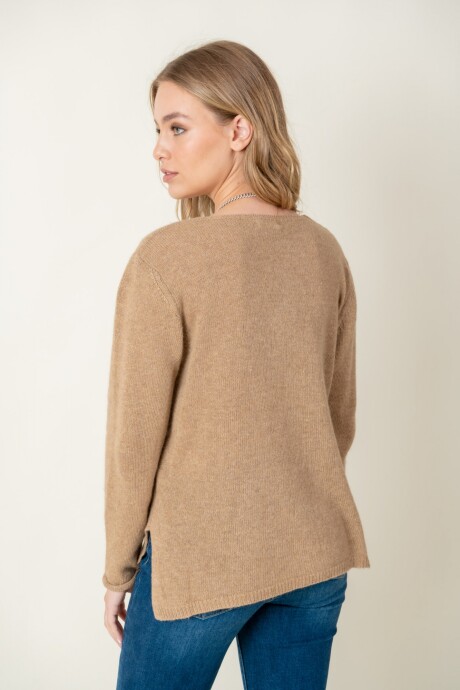 Sweater lana liso Fango