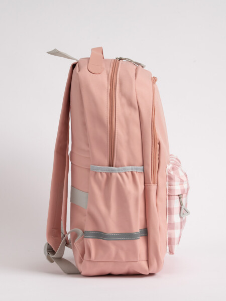 Mochila bolsillo cuadrille Rosada