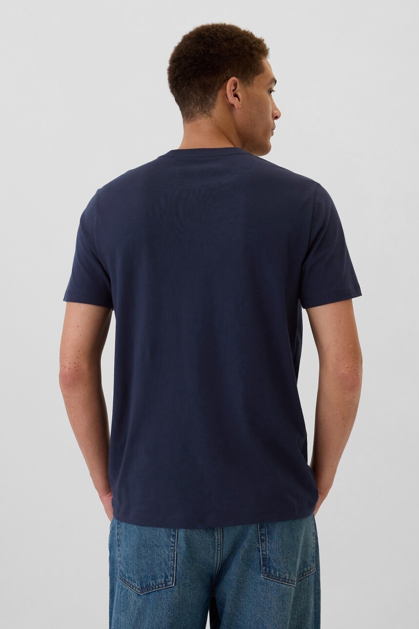 Remera Logo Gap Manga Corta Hombre Tapestry Navy