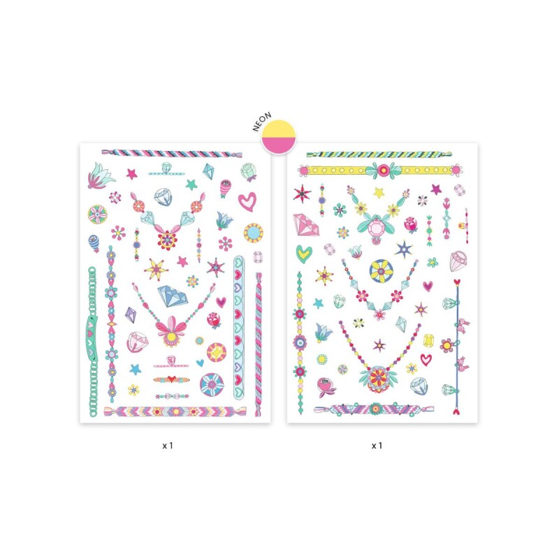 Set x50 Tatuajes removibles para niños Joyas de Jenni