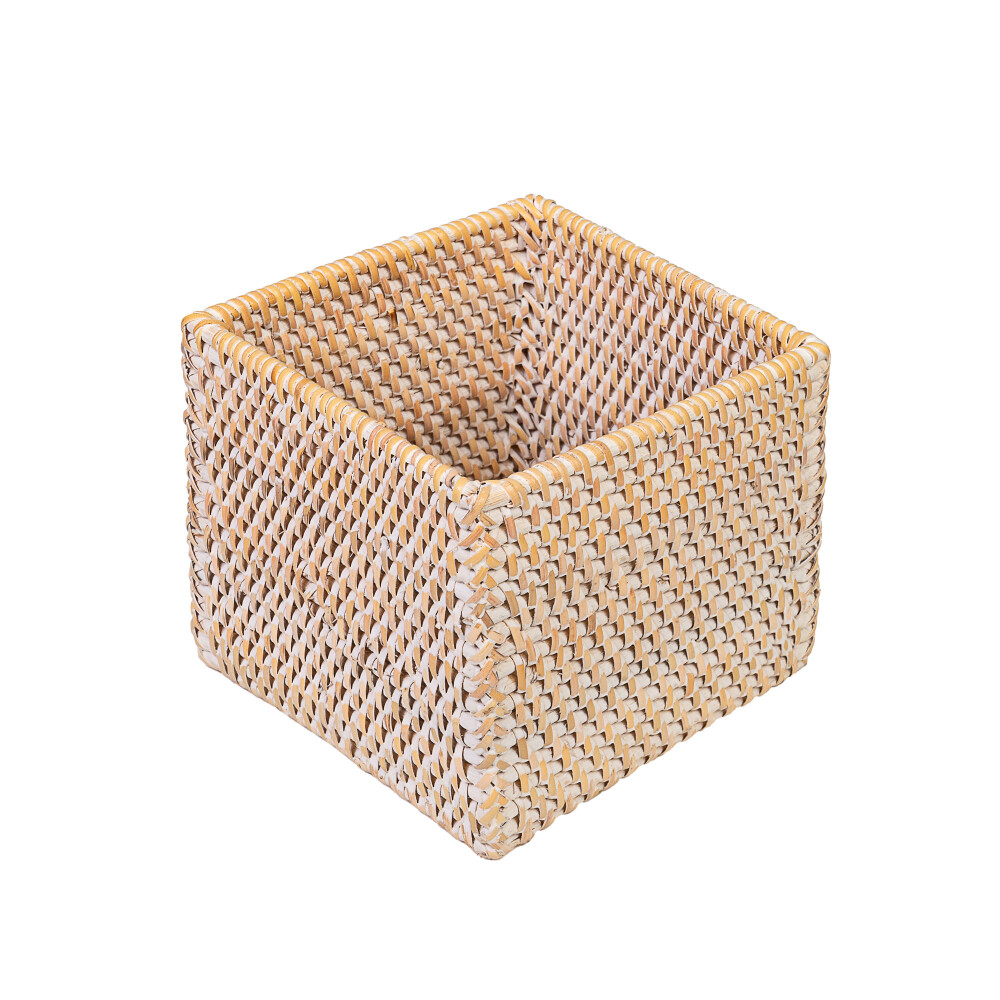 CAJA PAÑUELOS RATTAN BLANCO RTB 2218