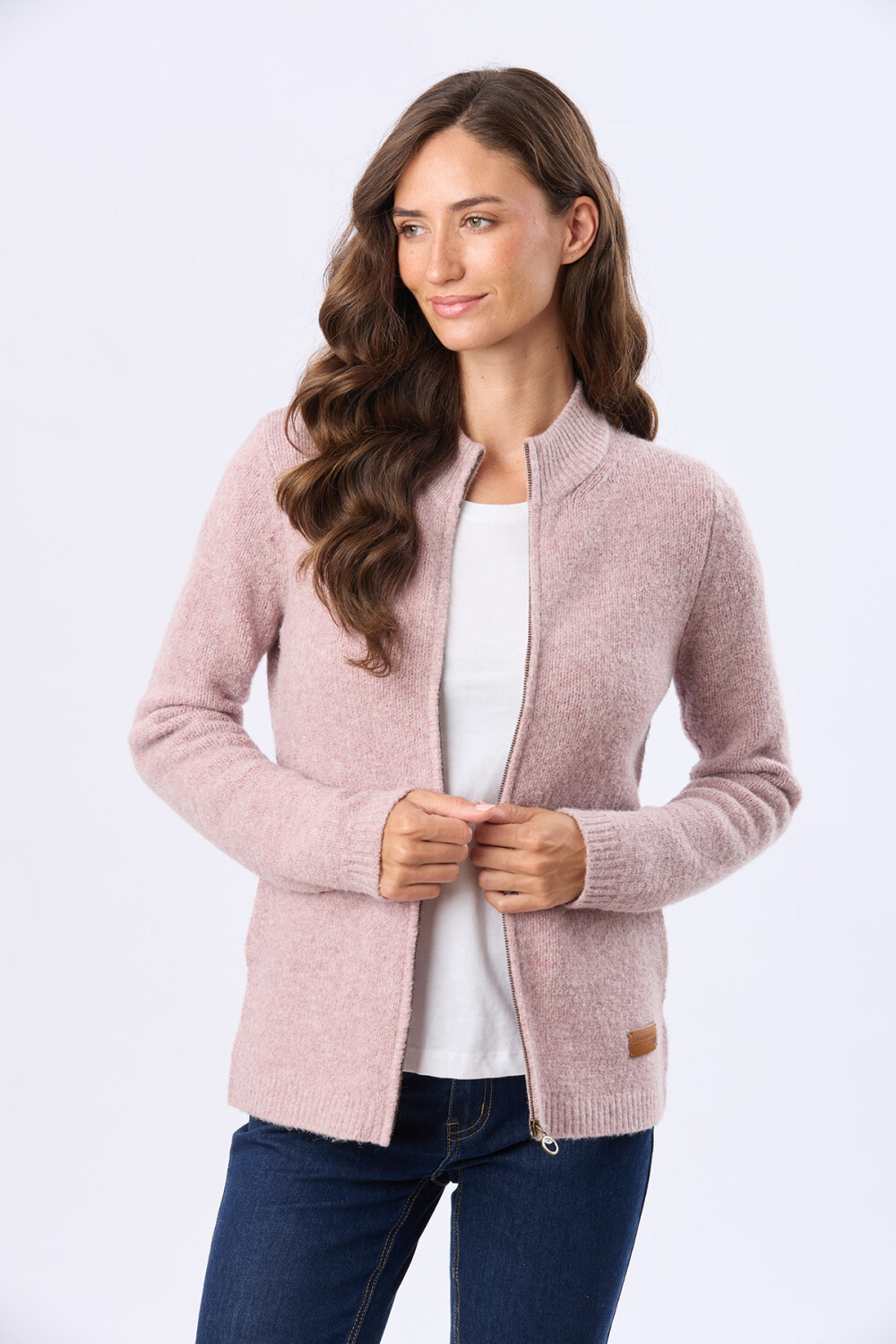 CAMPERA TEJIDA DE ABRIGO Rosa