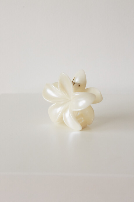 PINZA HAWAIIAN FLOWER BLANCO PERLADO