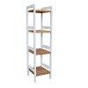 Estantería de 4 tablas en blanco y madera bamboo Estantería de 4 tablas en blanco y madera bamboo