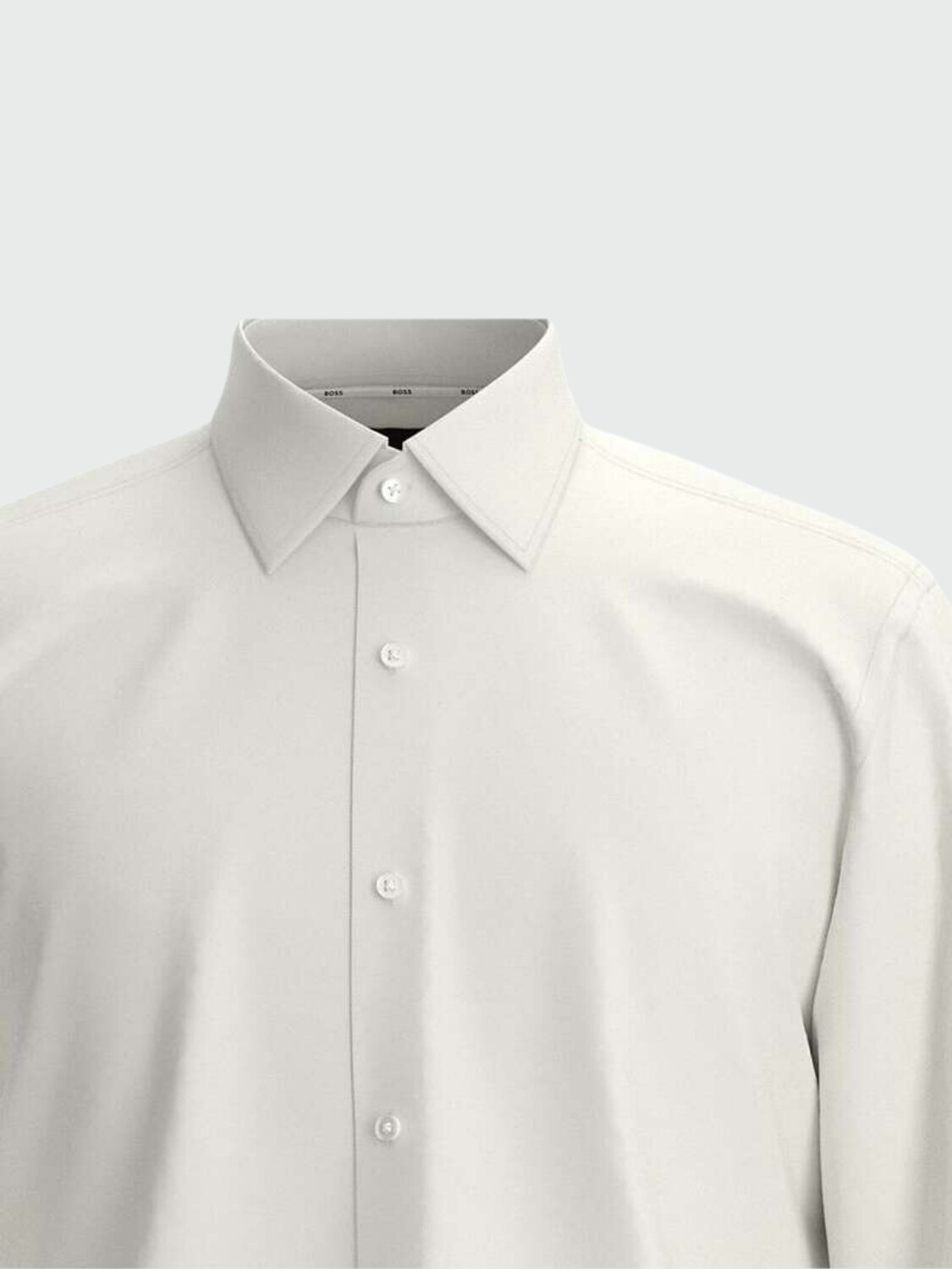 BOSS Camisa Slim-Fit en Twill de Algodón Elástico de Fácil Plancha Blanco