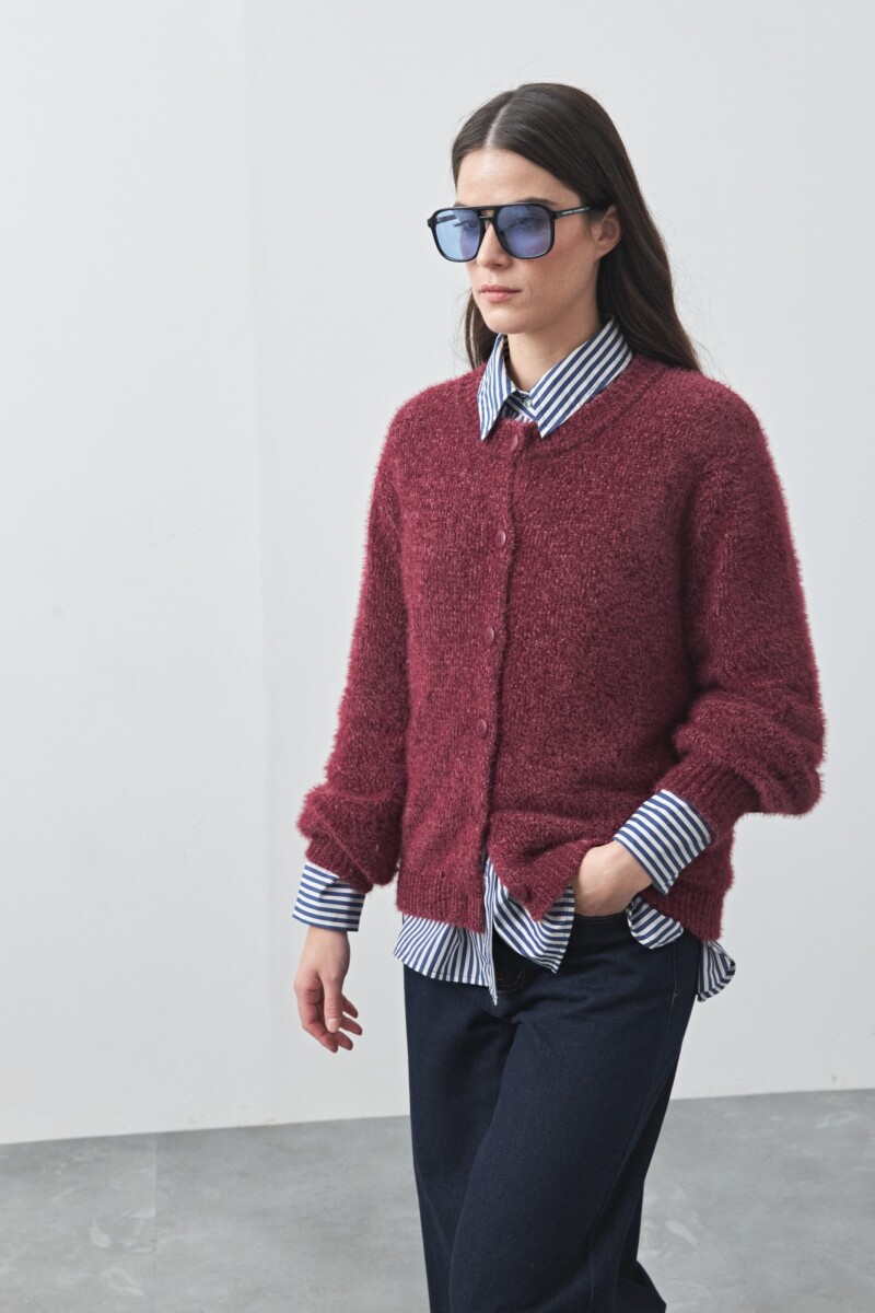CARDIGAN COYOACÁN Bordó Merlot