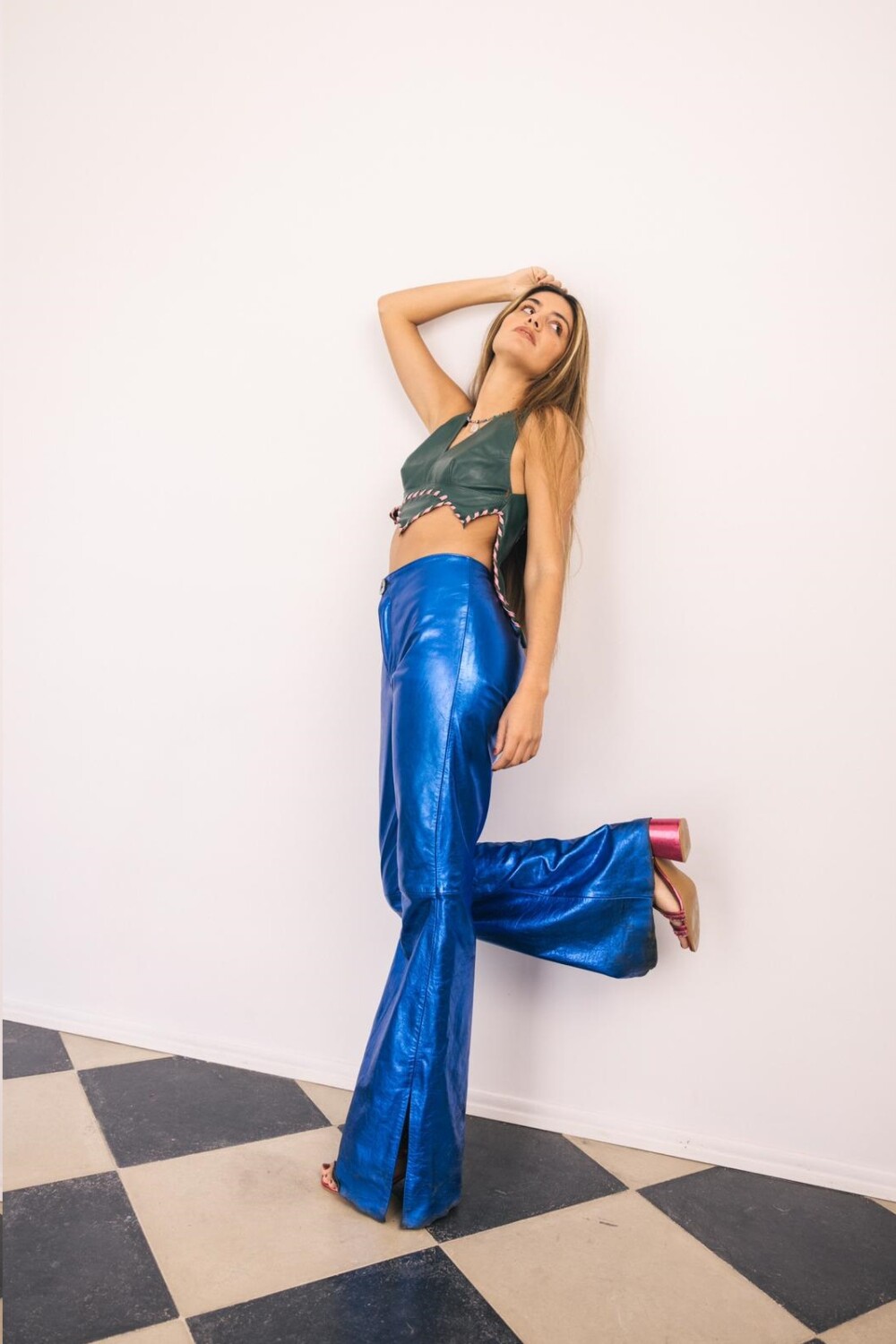 Formal Leather Pants Galácticos Azul