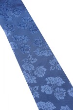 Corbata con pañuelo 8 cm Azul