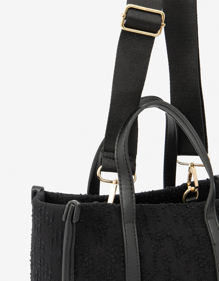 City Cartera City Efecto Texturada - Negro