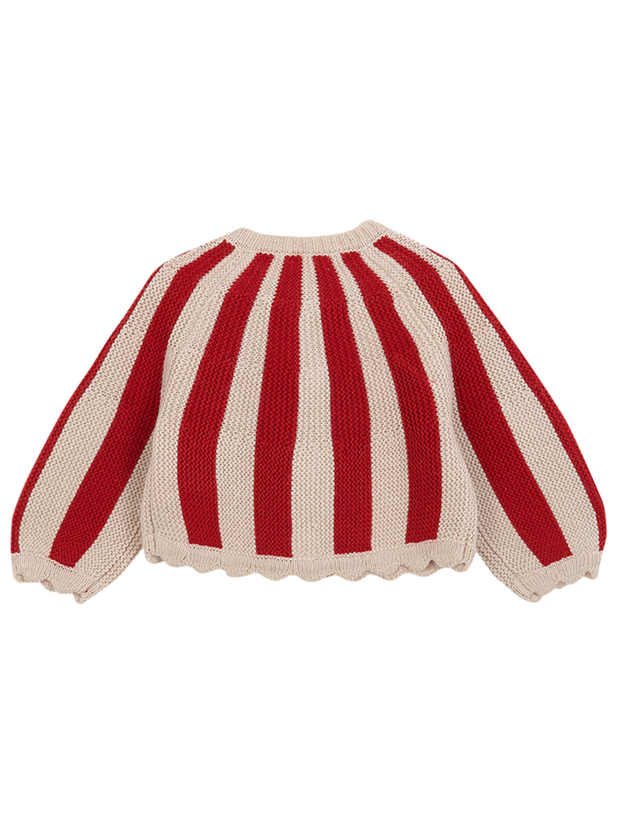 Chaqueta De Rayas Rojo