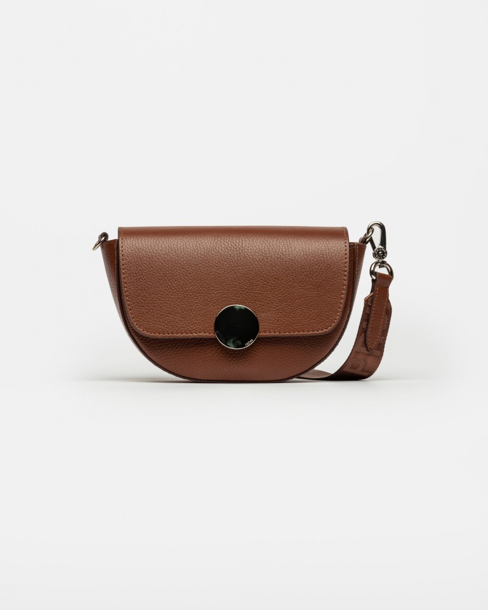 Bandolera The Circle En Cuero Graneado Tabaco