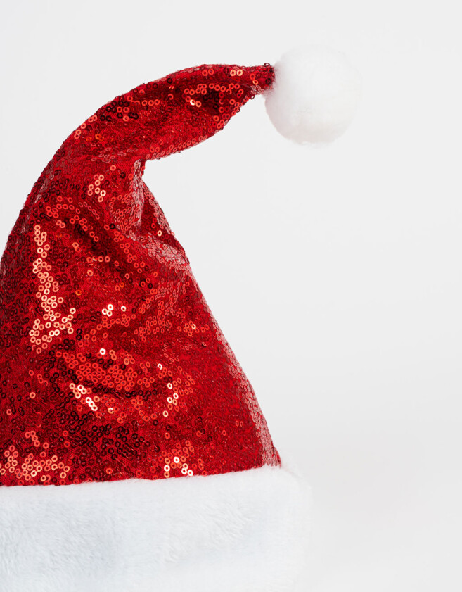 Vinchas Textiles Navidad Gorro Navidad Lentejuelas - Rojo Medio