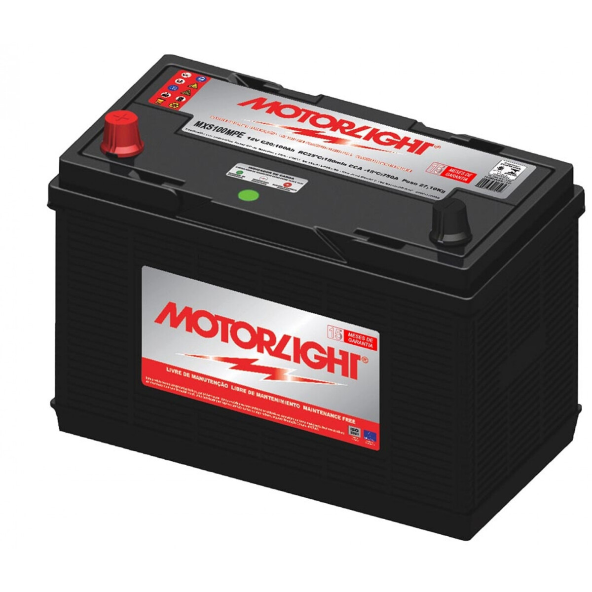 Bateria Motorlight - 130amp Polo Positivo Izquierdo 