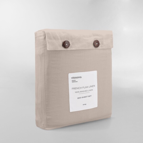 SÁBANA FRENCH FLAX LINEN BEIGE - QUEEN