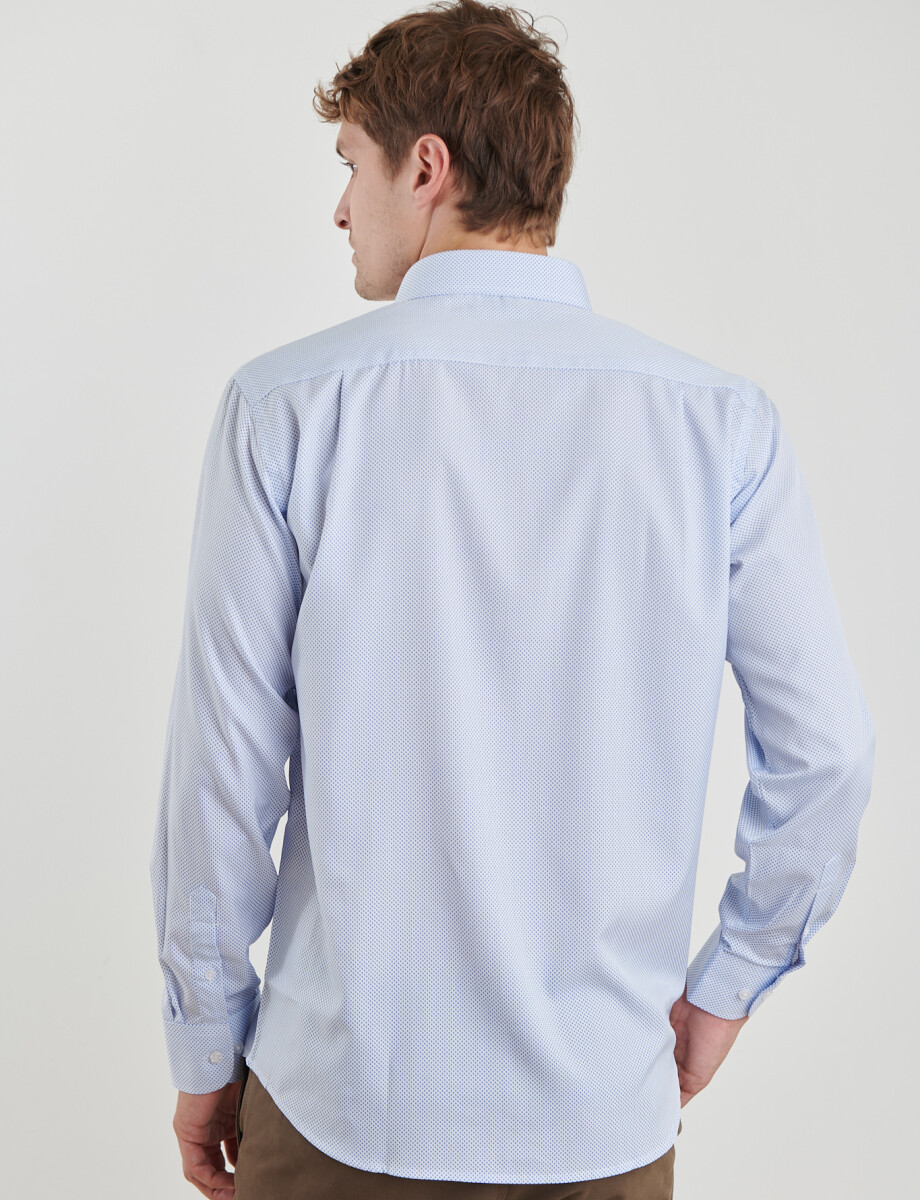 012595 CAMISA HARRINGTON LABEL Blanco/azul