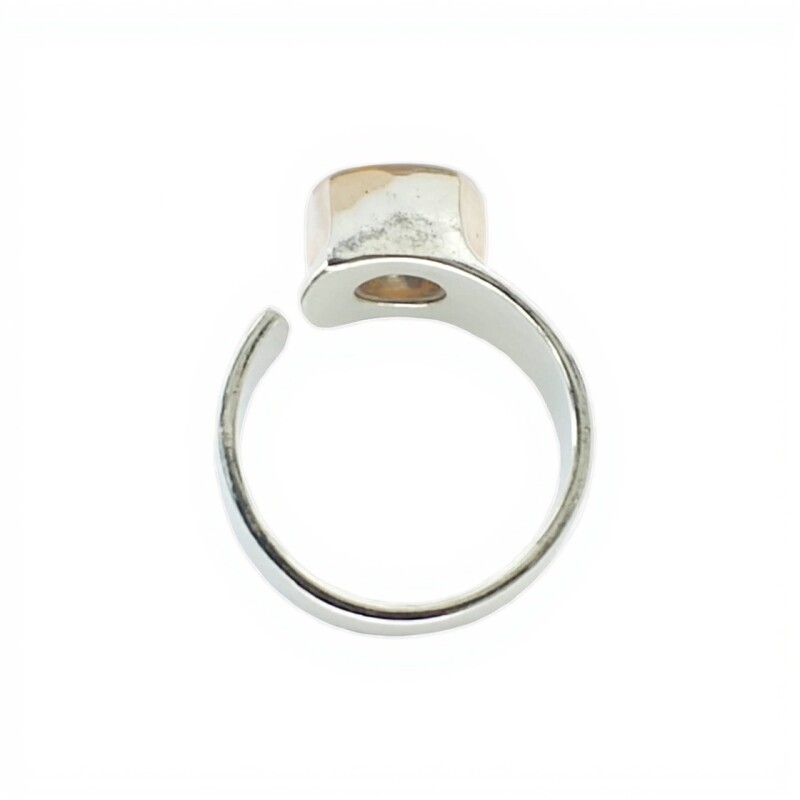 Anillo Punto-Plata 925-Con Cuarzo Rosa -AN4657 conpiedra